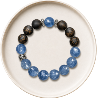 Calm & Protection · Blue Kyanite & Agarwood Crystal Bracelet